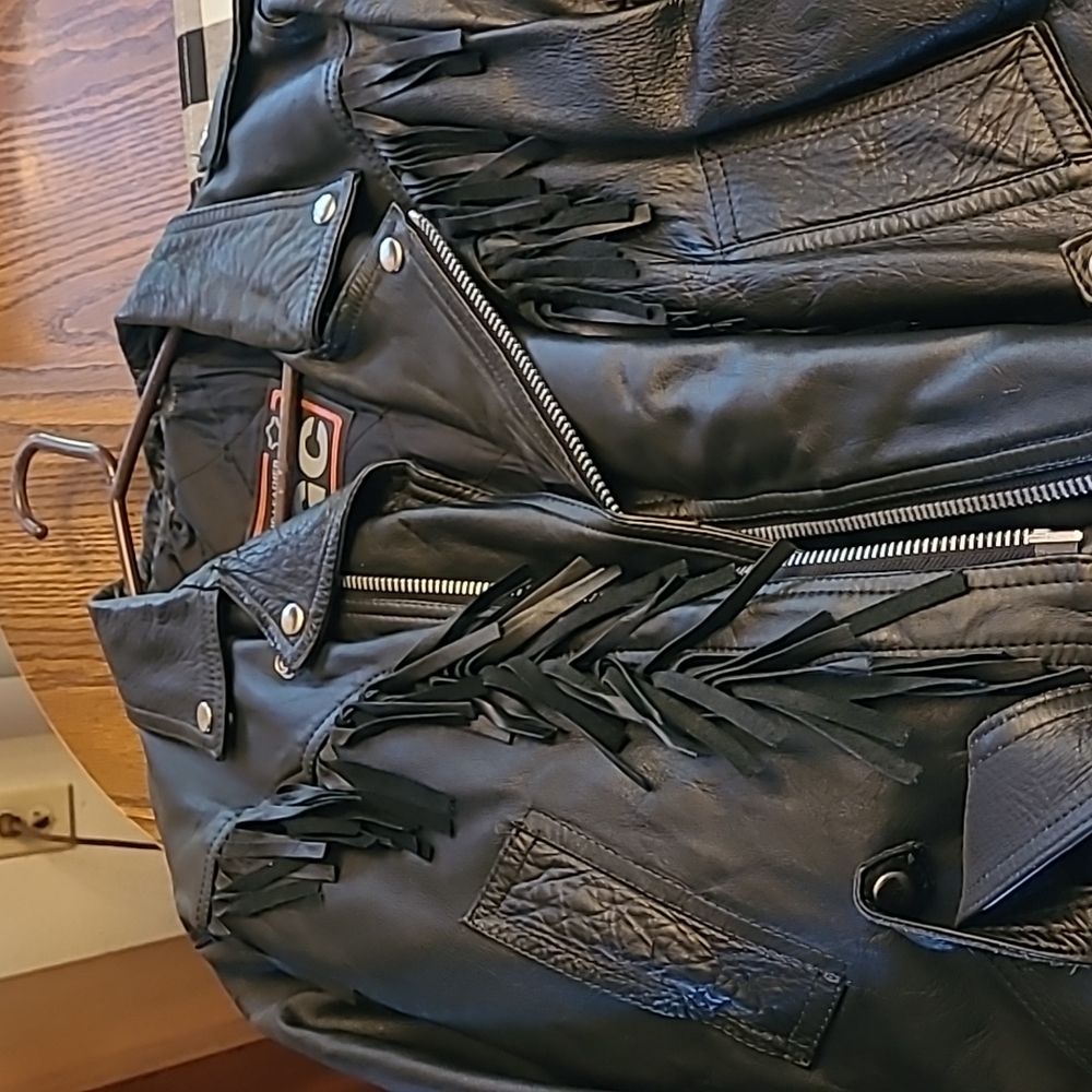 Leather biker jacket